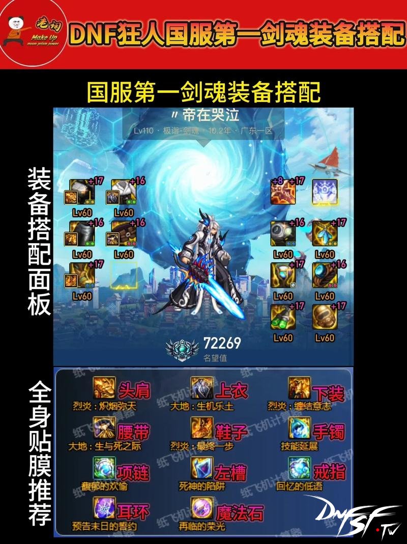 dnf手游剑魂装备搭配推荐_dnf60级平民剑魂买什么？_dnf手游剑魂平民技能加点攻略